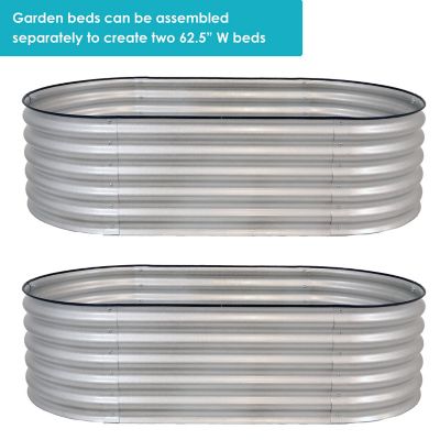 Image showing  Steel Oval Stand-Up Steel Raised Garden Bed, 62.5 x 32in., Silver