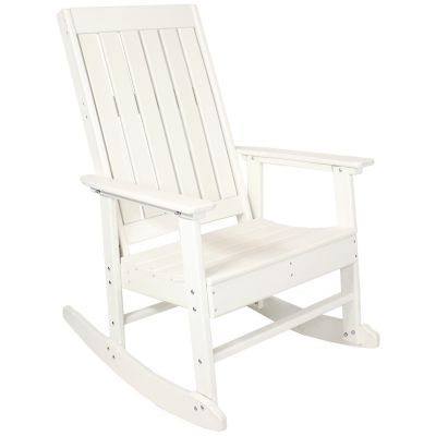 Sunnydaze Decor Outdoor Rustic Comfort HDPE Rocking Chair - 300 lb Capacity - White