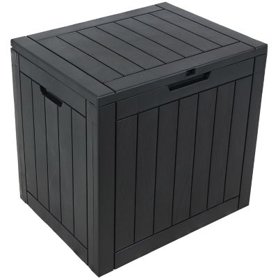 Sunnydaze Decor Faux Wood Grain Outdoor Storage Box, Gray Great for outdoor toys!!