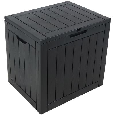 Sunnydaze Decor Lockable Outdoor Small Deck Box with Storage and Side Handles - 32-Gal. - Phantom Gray