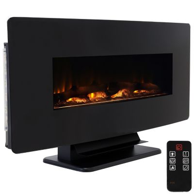 Sunnydaze Decor Electric Indoor/Outdoor Curved Face Color-Changing Fireplace, 42 in., Wall-Mount or Freestanding