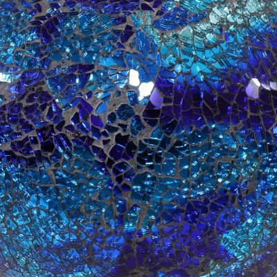 Image showing  Deep Ocean Swirl Gazing Globe, Blue Crackled Mosaic Glass, 10 in., ZIB-514