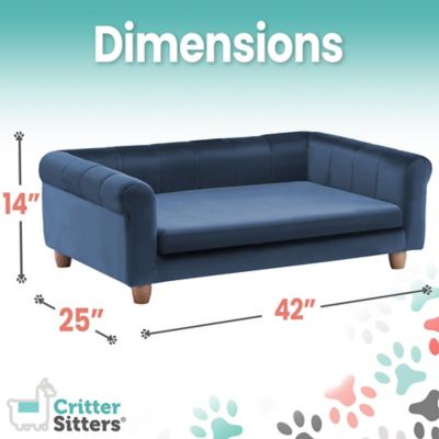 Image showing  42-In. Elegant Faux-Velvet Rectangle Pet Bed for Medium and Large Dogs