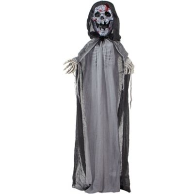 Haunted Hill Farm 6 ft. Crab the Animated Skeleton Reaper with Moving Rib Cage, HHRPR-18FLSA