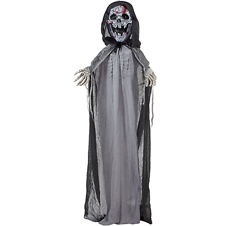 Haunted Hill Farm 6 ft. Crab the Animated Skeleton Reaper with Moving Rib Cage, HHRPR-18FLSA