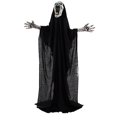 Haunted Hill Farm 6 ft. Squal the Animated Howling Reaper, Indoor or Covered Outdoor, Battery Operated, HHRPR-20FLSA