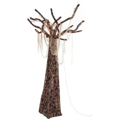 Haunted Hill Farm 8.5 ft. Orgone the Ghost Tree, Prelit Indoor or Covered Outdoor Halloween Decoration, Plug-In, HHTREE-5L