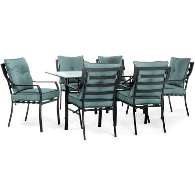 Hanover Lavallette 7 pc. Outdoor Dining Set in Ocean Blue, LAVDN7PC-BLU