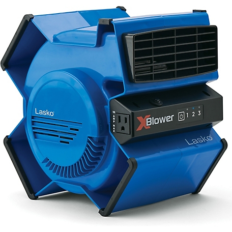 Lasko Products 11 in. X-Blower Multi-Position Utility Blower Fan, Blue