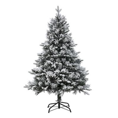Image showing  5 ft. Pre-Lit Flocked Fir Artificial Christmas Tree
