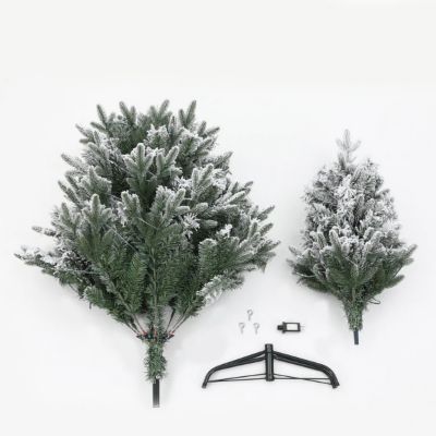 Image showing  5 ft. Pre-Lit Flocked Fir Artificial Christmas Tree