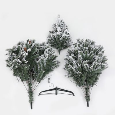 Image showing  7 ft. Pre-Lit Flocked Fir Artificial Christmas Tree