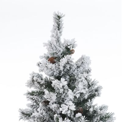 Image showing  7 ft. Pre-Lit Flocked Fir Artificial Christmas Tree