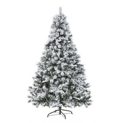 LuxenHome 7Ft Pre-Lit Flocked Artificial Christmas Tree