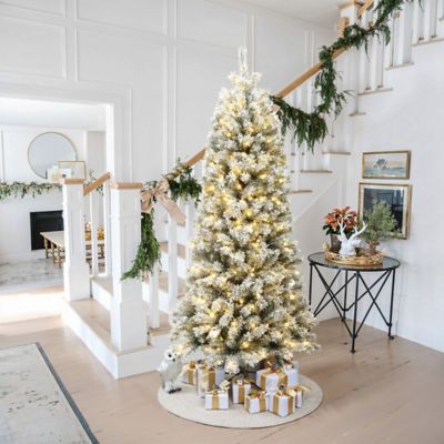 Image showing  7 ft. Pre Lit Flocked Artificial Christmas Tree