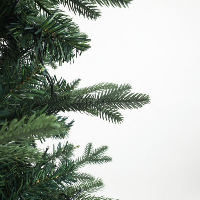 Image showing  7 ft. Artificial Pre-Lit Clear LED Green Christmas Tree with Metal Stand