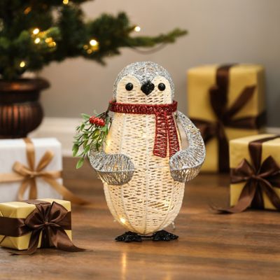 LuxenHome 15 in. Lighted Penguin Holiday Yard Decoration