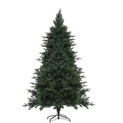 LuxenHome 7 ft. Pre-Lit PE/PVC Artificial Christmas Tree, Green