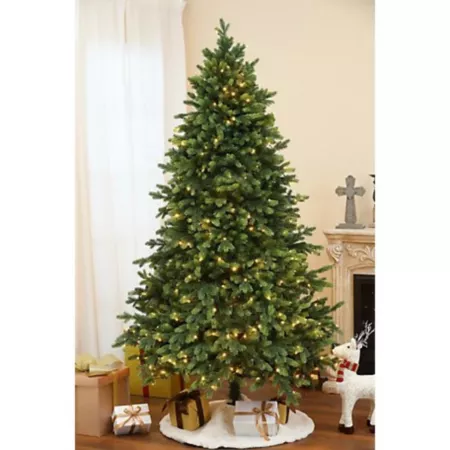 LuxenHome 7' Green LED Lighted Artificial Christmas Tree Artificial Plants & Flowers