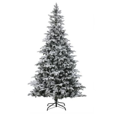 LuxenHome 7 ft. Pre-Lit Pe/Pvc Artificial Flocked Christmas Tree, WHHD1508