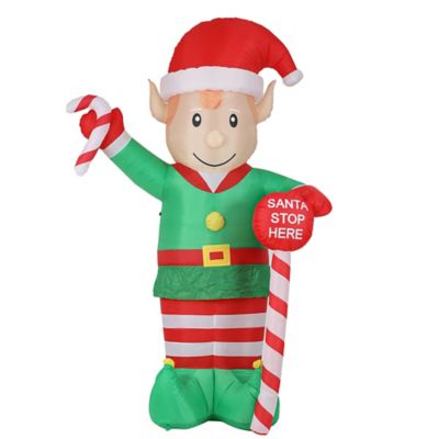 LuxenHome 8 ft. Elf Inflatable with LED Lights, WHIN1388