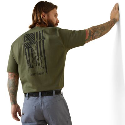 Ariat Rebar Cotton Strong American Outdoors Short Sleeve Work T-Shirt, 10043827