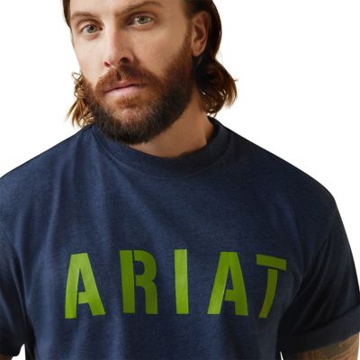 Image showing  Men's Rebar Cotton Strong Block Logo Short -Sleeve Work T-Shirt