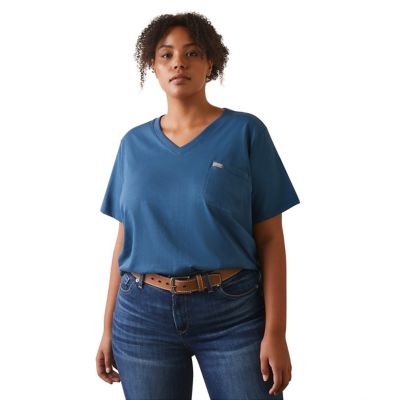 Image showing  Women's Rebar Cotton Strong Reflective American Flag Graphic Crew Neck Short-Sleeve Work T-Shirt