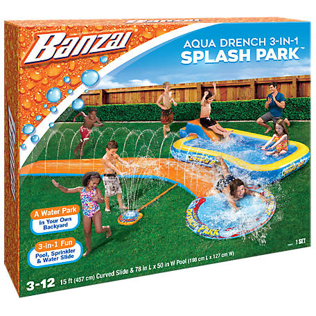 Banzai 165 in. x 127 in. Aqua Drench 3-in-1 Splash Park, 7306