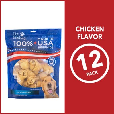 Image showing  6 in. American Beefhide Chicken Flavor Bone Dog Chew Treats, 12 ct.