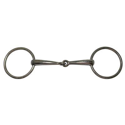 Diamond R Loose Ring Nickel Plated Snaffle Bit, 3 in. Cheek, 5 in. Mouth
