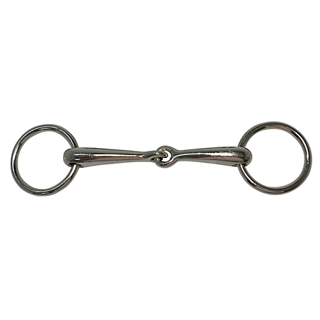 Diamond R Loose Ring Nickel-Plated Snaffle Bit, 2 in. Cheek, 4 in. Mouth
