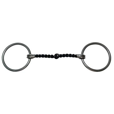 Diamond R Medium Loose Ring Sweet Iron Twisted Snaffle Bit, 3 in. Cheek, 5 in. Mouth