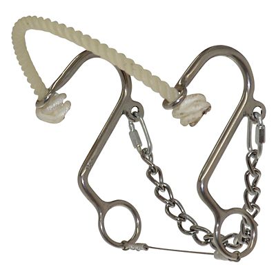 Diamond R 6 in. Little S Hackamore Rope Nose Bit, 6 in. Cheek