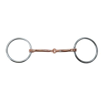 Diamond R 3 in. Loose Ring Copper Snaffle Bit, 3 in. Cheek, 5 in. Mouth