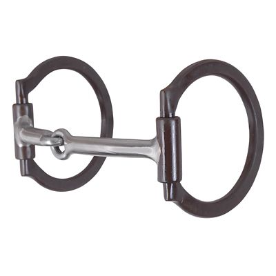 Diamond R D-Ring Brown Iron Snaffle Bit, 3 in. Cheek, 5 in. Mouth