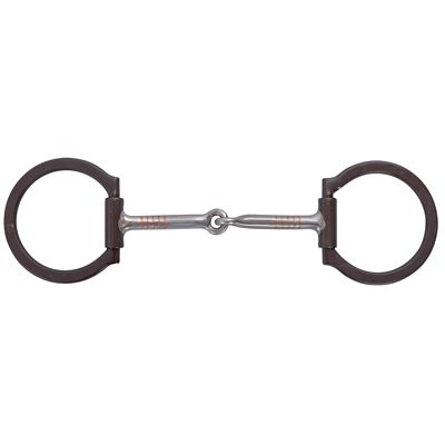 Image showing  D-Ring Brown Iron Snaffle Bit, 3 in. Cheek, 5 in. Mouth