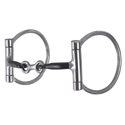Diamond R Offset D-Ring Sweet Iron Snaffle Bit, 3 in. Cheek, 5 in. Mouth