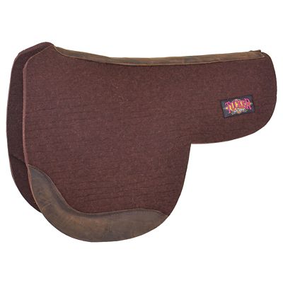 Tucker Apex Equitation Saddle Pad Wool Bottom Brown Leather