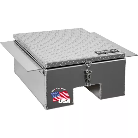 Buyers Products 22 in x 12 in Diamond Tread Aluminum Frame Truck Tool Box with Notched Bottom Truck Tool Box Chests