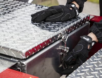 Image showing  22 x 12in. Diamond Tread Aluminum In-Frame Truck Tool Box with Notched Bottom