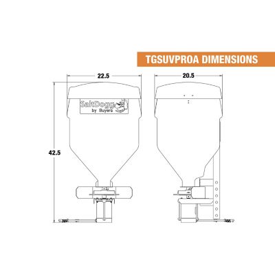 Image showing 6 th Buyers Products SaltDogg 4.4 cu. ft. Capacity 30 ft. Electric Poly Tailgate Spreader with Vertical Auger for 2 in. Receivers