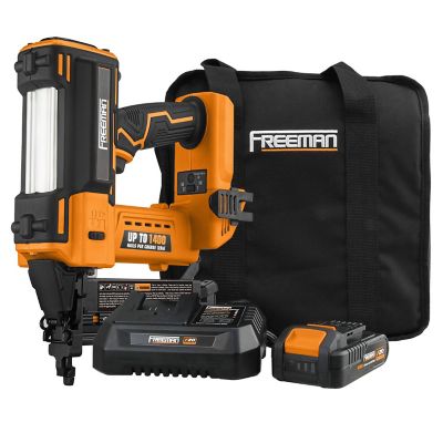 Freeman 18-Gauge 2 in. 20V Cordless 2-in-1 Nailer/Stapler with Battery, Charger, Bag & Fasteners, 400 ct., 1,400 Shots/Charge