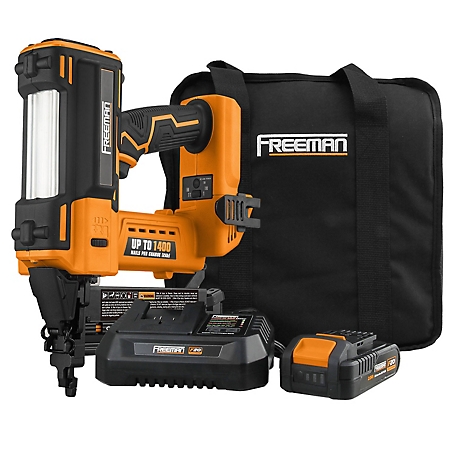 Freeman 20V Cordless 2-in-1 18-Gauge 2 in. Nailer/Stapler with Battery, Charger, Bag & Fasteners (400 Ct) - 1400 Shots / Charge