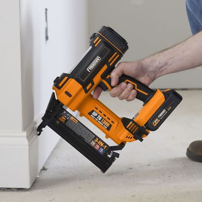 Image showing  16/18-Gauge 2 in. 20V Cordless 3-in-1 Nailer/Stapler Kit with Battery, Charger, Bag and Fasteners, 1,300 Shots/Charge