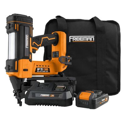 Freeman 20 V Cordless 16-Gauge 2-1/2 in. Finish Nailer Kit with Battery, Charger, Bag and Nails, 200 ct., 1300 Shots per Charge