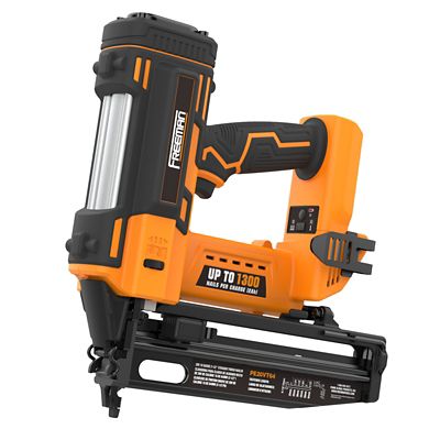 Image showing 6 th Freeman 16 ga. 2-1/2 in. 20 V Cordless Finish Nailer Kit with Battery, Charger, Bag and Nails, 200 ct., 1,300 Shots/Charge
