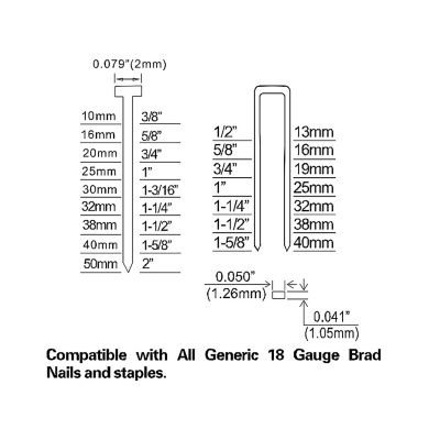 Image showing 6 th Numax 18-Gauge 2 in. Pneumatic 2-in-1 Brad Nailer and Stapler with Fasteners, 4,000 ct.