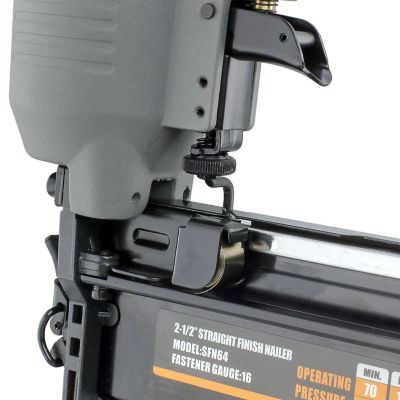 Image showing  Pneumatic 16 ga. 2-1/2 in. Straight Finish Nailer with Nails, 2,000 ct.