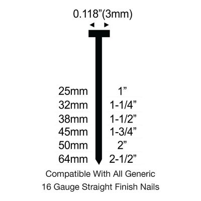 Image showing 6 th Numax Pneumatic 16 ga. 2-1/2 in. Straight Finish Nailer with Nails, 2,000 ct.